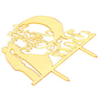 Cake Insert Gold Mirror Surface Cake Topper for Wedding Party Holiday Decoration