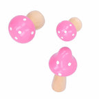 3Pcs/Set Mushroom Crafts Innovative Cute Wooden Ornaments Home Office Desktop DecorationPink