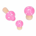 3Pcs/Set Mushroom Crafts Innovative Cute Wooden Ornaments Home Office Desktop DecorationPink