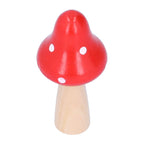 3Pcs/Set Mushroom Crafts Innovative Cute Wooden Ornaments Home Office Desktop DecorationRed