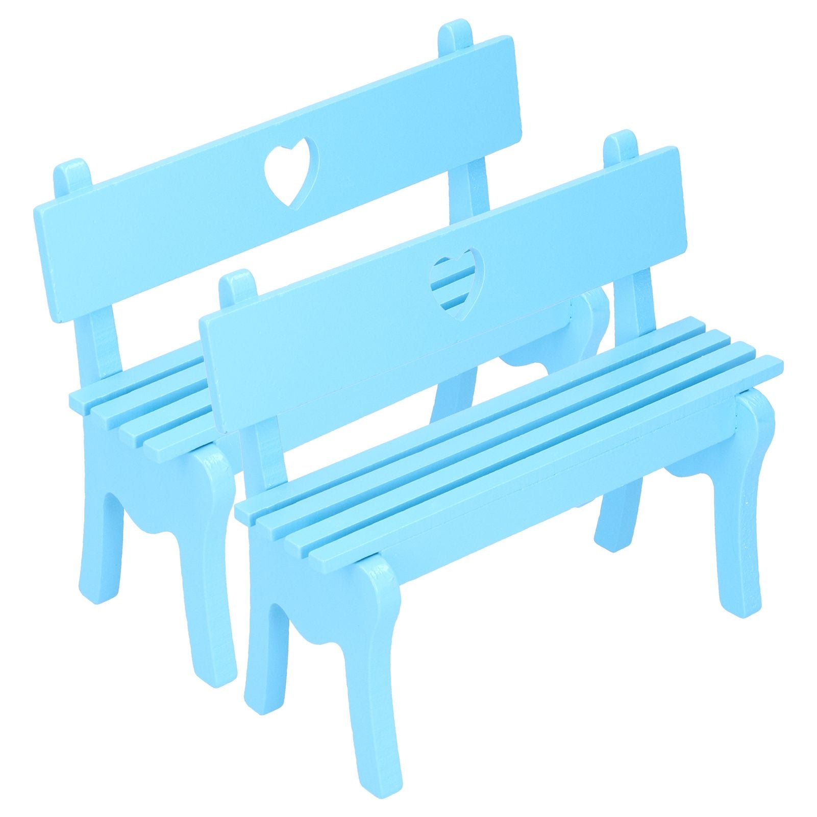 2Pcs Wooden Decorative Small Chair Originality Wooden Craft Decoration for Home OfficeBlue