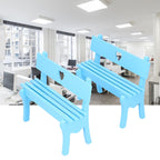 2Pcs Wooden Decorative Small Chair Originality Wooden Craft Decoration for Home OfficeBlue