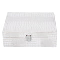 White Artificial Leather Multilayer Jewelry Box Portable Packaging Box for Collecting