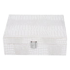 White Artificial Leather Multilayer Jewelry Box Portable Packaging Box for Collecting