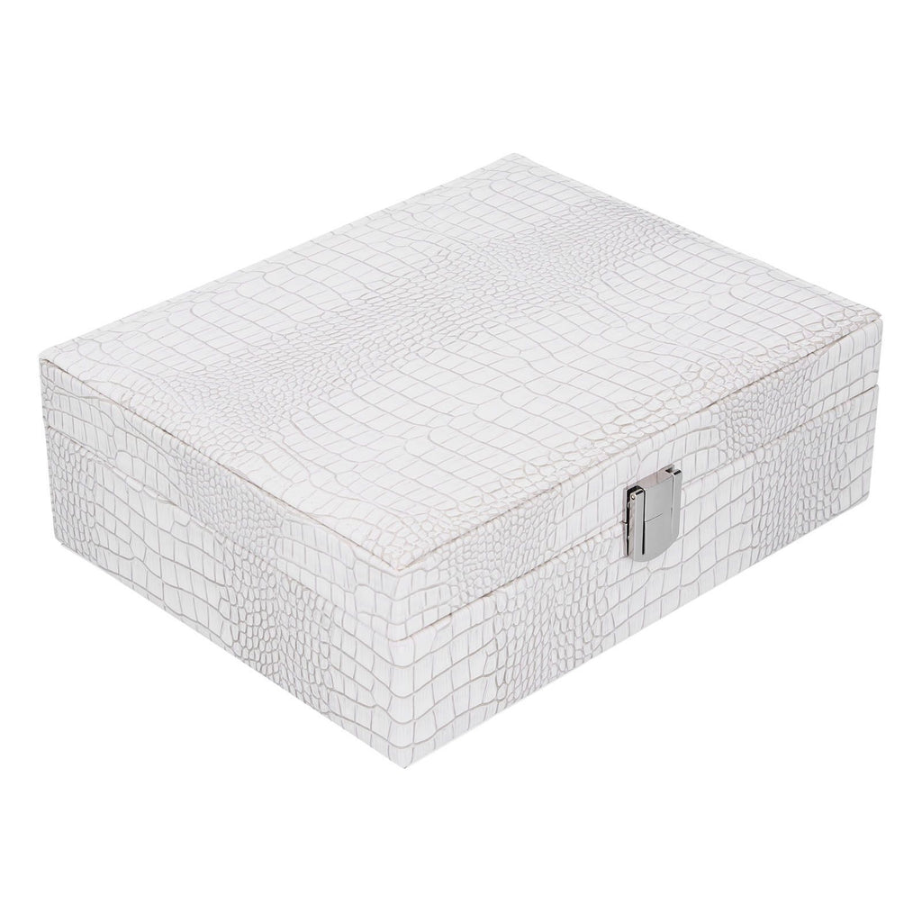 White Artificial Leather Multilayer Jewelry Box Portable Packaging Box for Collecting