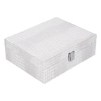White Artificial Leather Multilayer Jewelry Box Portable Packaging Box for Collecting