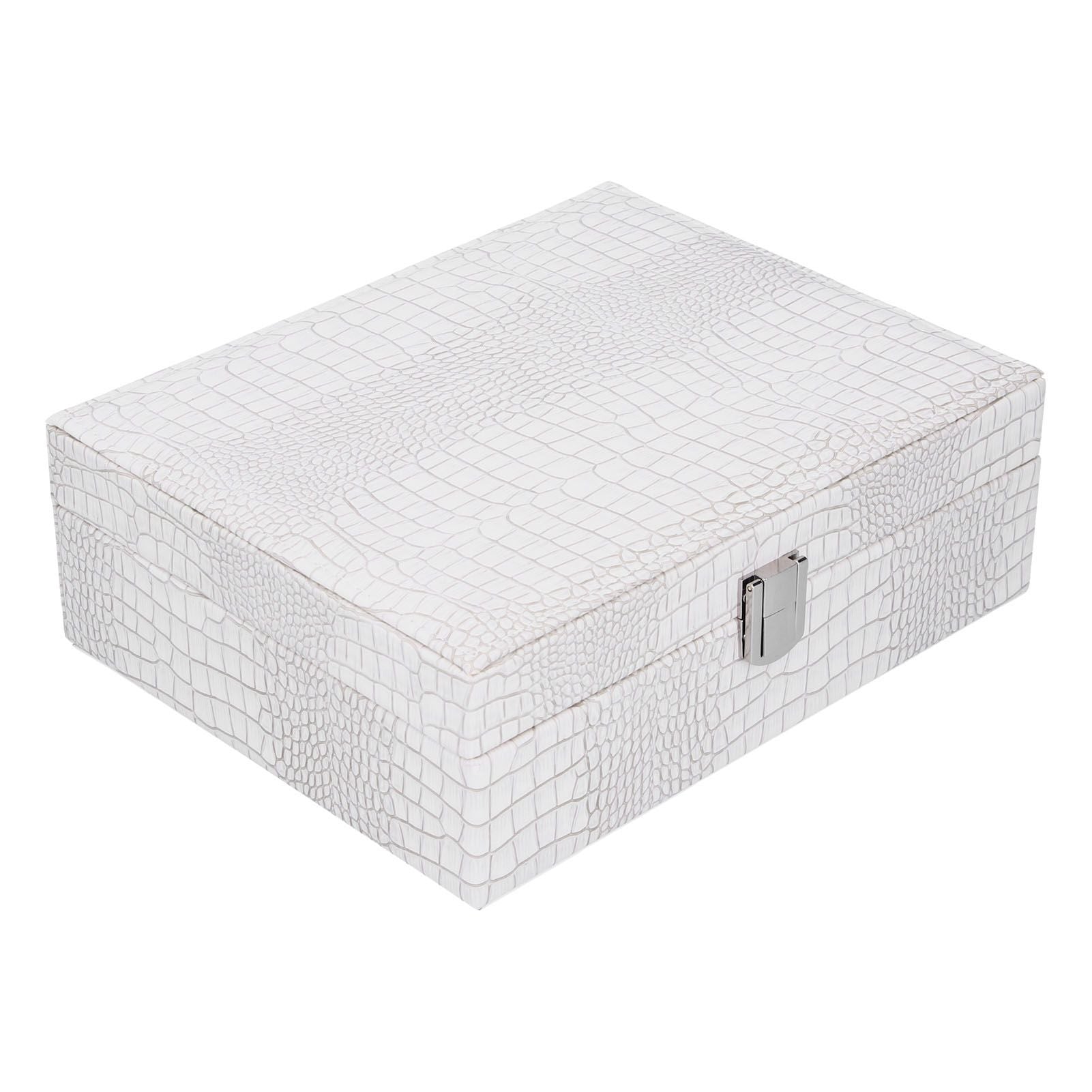 White Artificial Leather Multilayer Jewelry Box Portable Packaging Box for Collecting