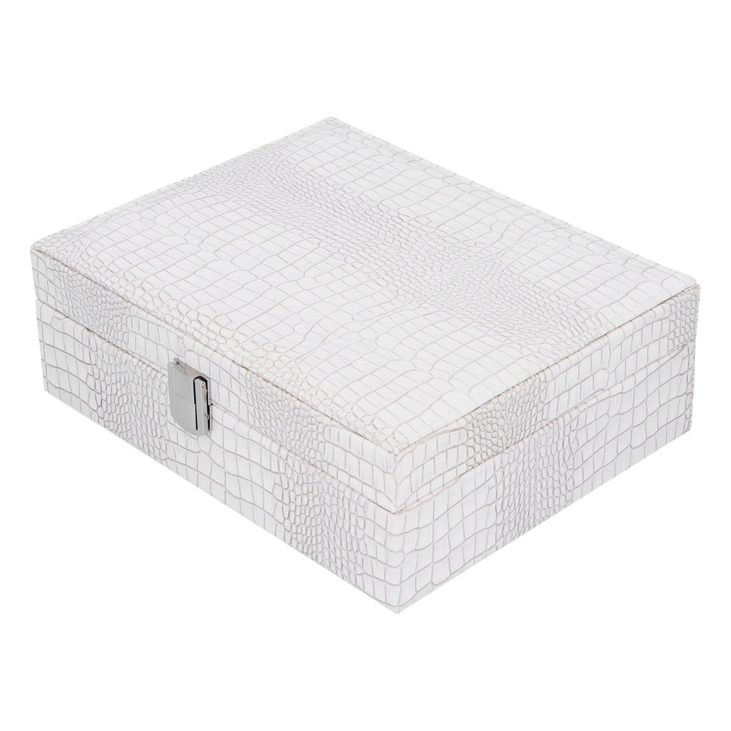 White Artificial Leather Multilayer Jewelry Box Portable Packaging Box for Collecting