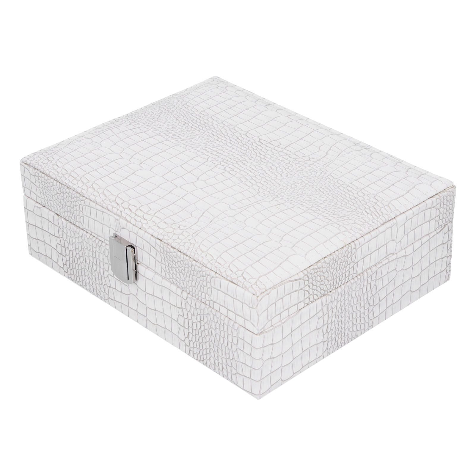 White Artificial Leather Multilayer Jewelry Box Portable Packaging Box for Collecting