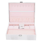 White Artificial Leather Multilayer Jewelry Box Portable Packaging Box for Collecting