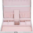 White Artificial Leather Multilayer Jewelry Box Portable Packaging Box for Collecting