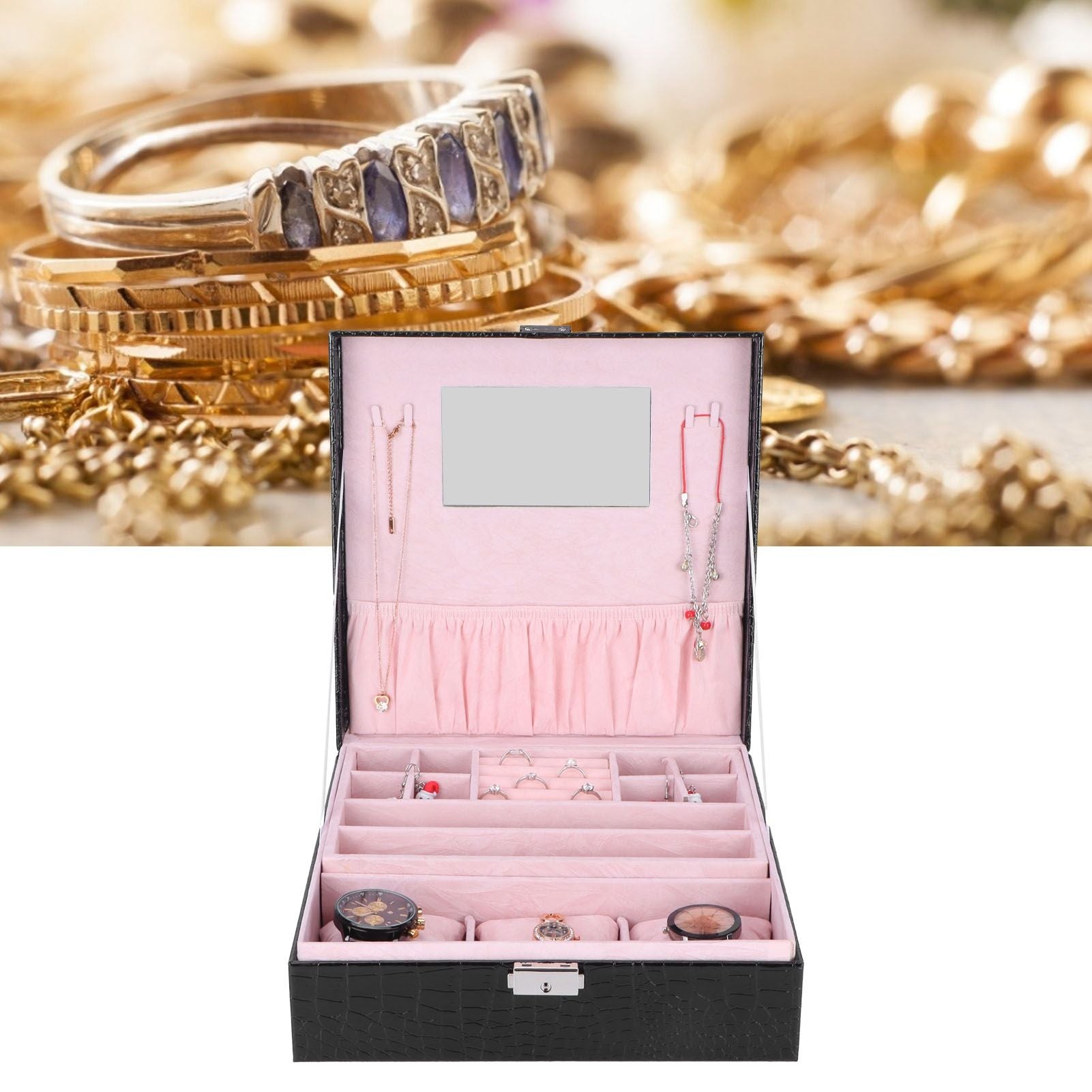 Jewelry Box Earrings Jewelry Display Case Bracelet Watch Organizer Wedding Gifts