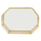 Octagonal Storage Box Mini Gold Geometry Jewelry Necklace Dessert Basket with Flannel 20x14x4cm