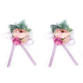 2Pcs Wedding Bridal Corsage Bridesmaid Wrist Flower for Wedding Party AnniversaryPink