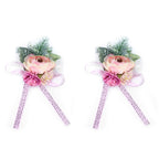 2Pcs Wedding Bridal Corsage Bridesmaid Wrist Flower for Wedding Party AnniversaryPink
