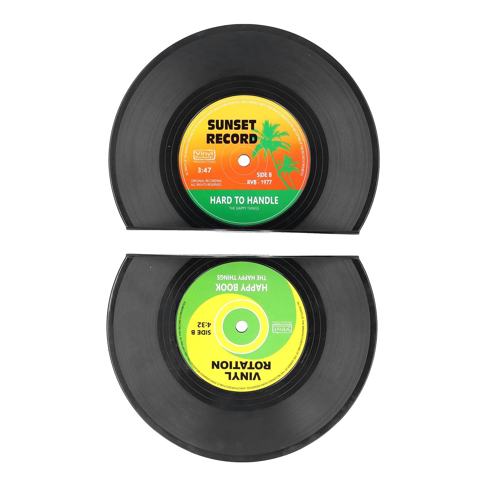 2Pcs/Set Bookend Vintage CD Record Shape Book Stand Holder Organizer Home Decoration