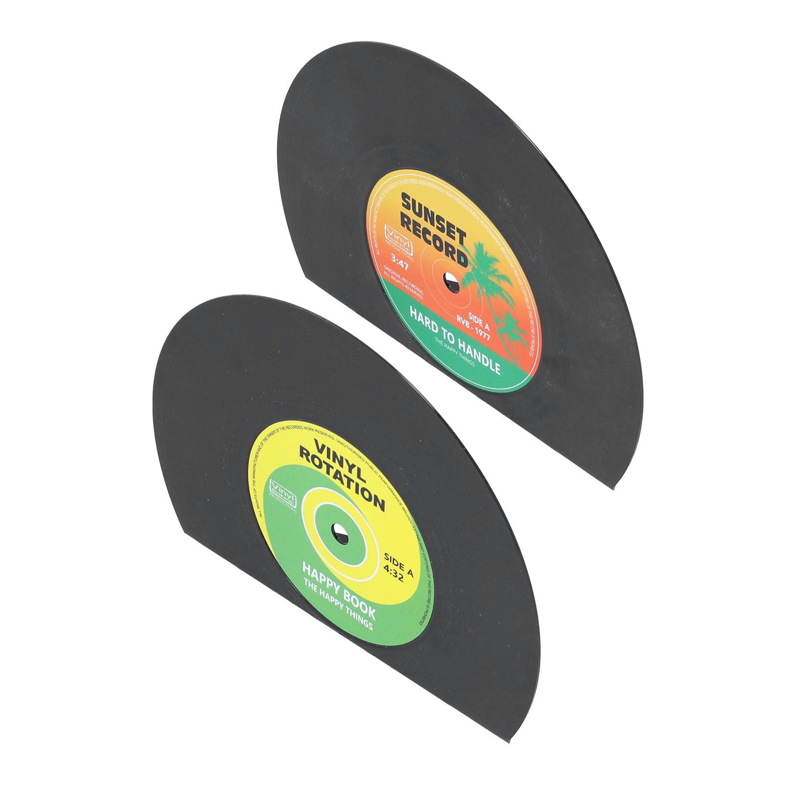 2Pcs/Set Bookend Vintage CD Record Shape Book Stand Holder Organizer Home Decoration