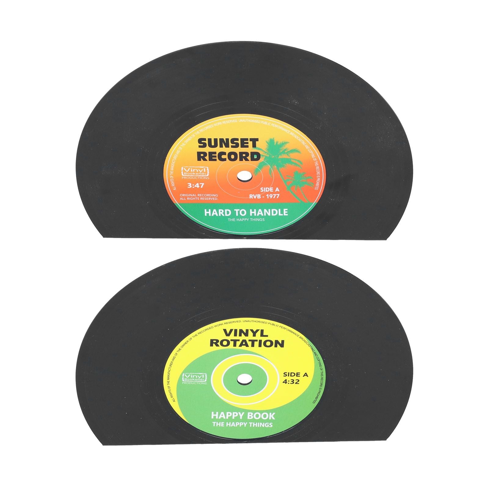 2Pcs/Set Bookend Vintage CD Record Shape Book Stand Holder Organizer Home Decoration
