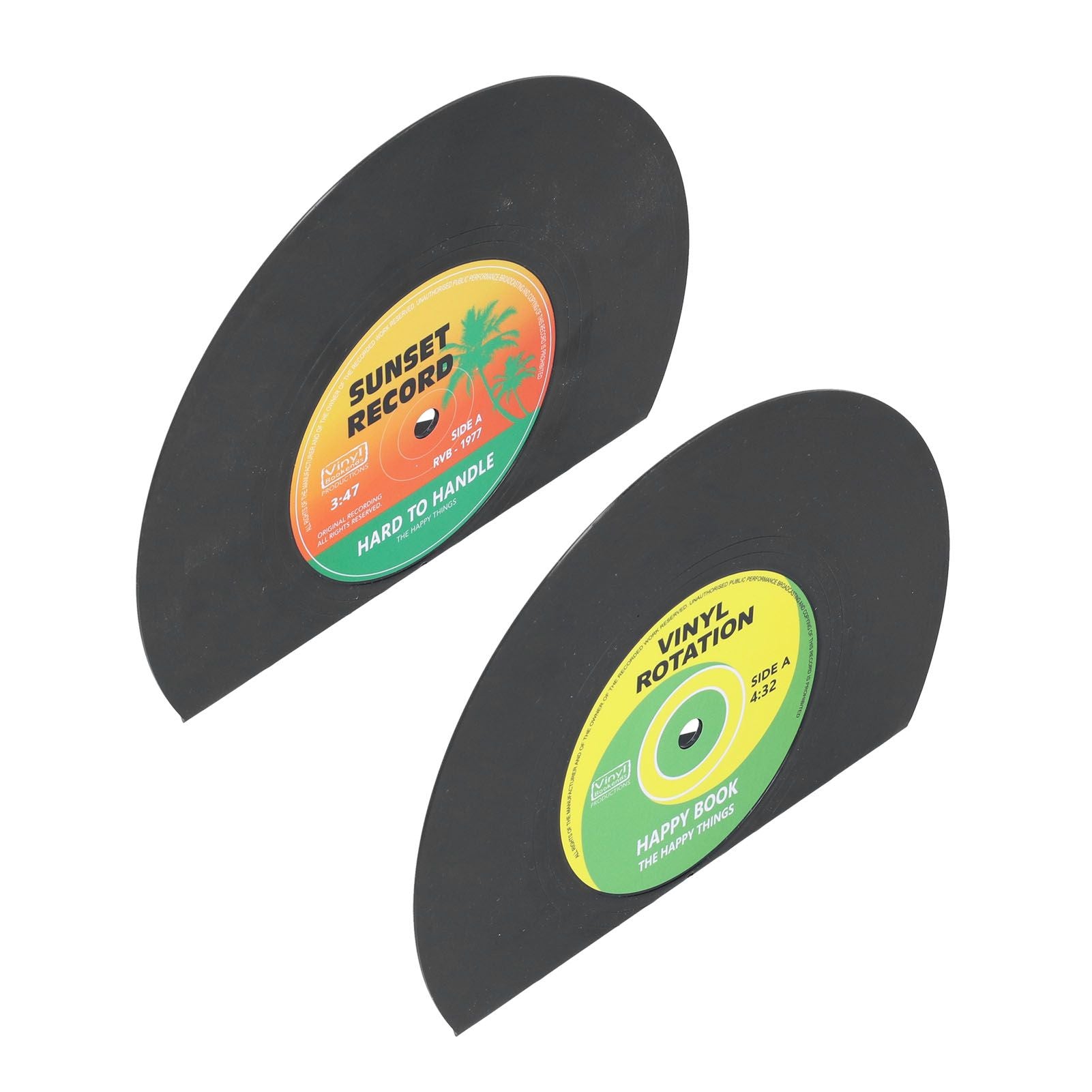 2Pcs/Set Bookend Vintage CD Record Shape Book Stand Holder Organizer Home Decoration