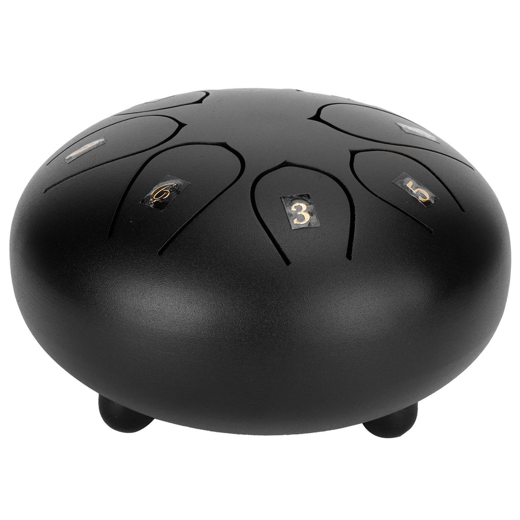 6in Tongue Drum 8‑Tones Ethereal Hand Pan Drums with Drumstick Percussion InstrumentBlack