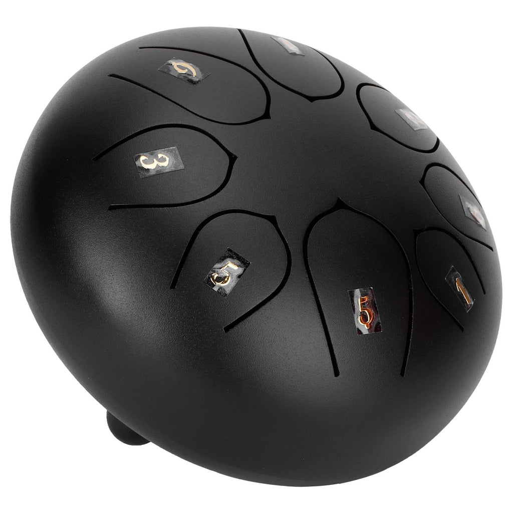 6in Tongue Drum 8‑Tones Ethereal Hand Pan Drums with Drumstick Percussion InstrumentBlack