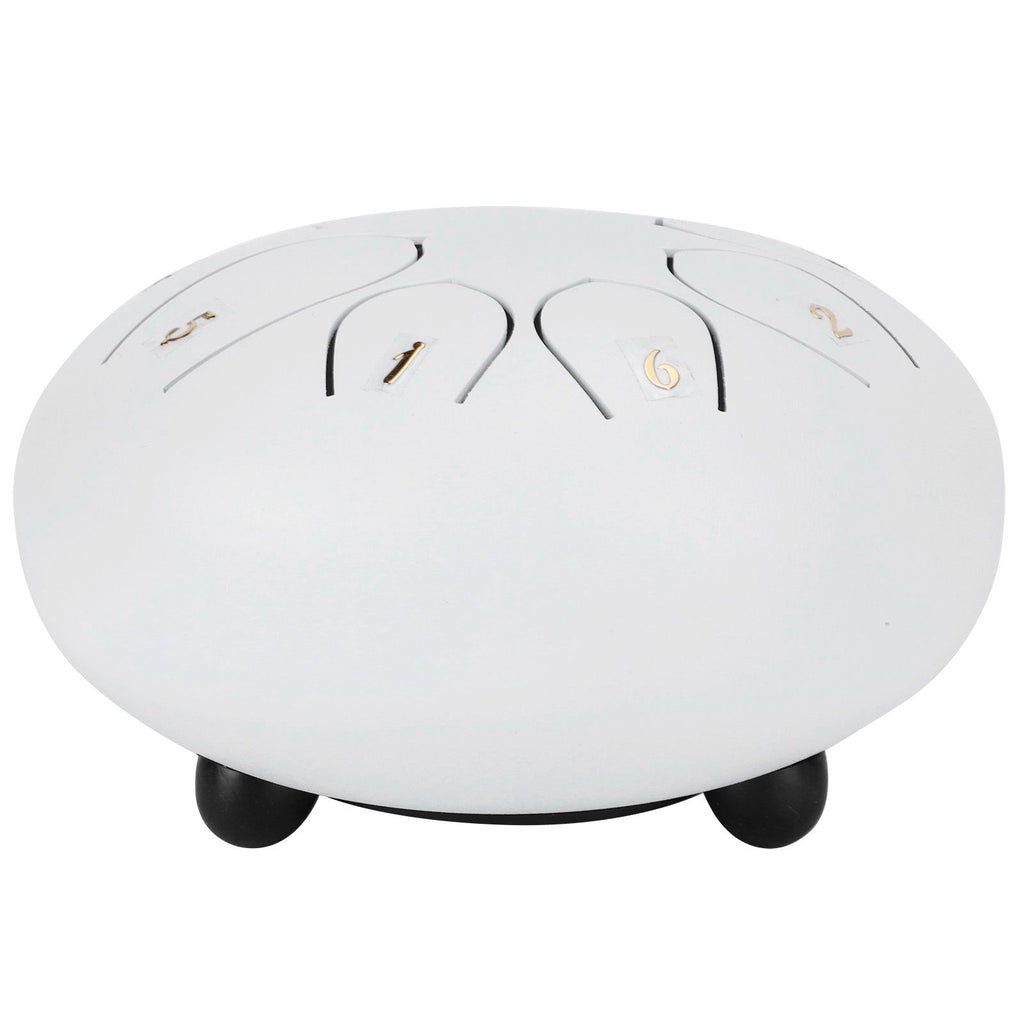 6in Tongue Drum 8‑Tones Ethereal Hand Pan Drums with Drumstick Percussion InstrumentWhite