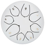 6in Tongue Drum 8‑Tones Ethereal Hand Pan Drums with Drumstick Percussion InstrumentWhite