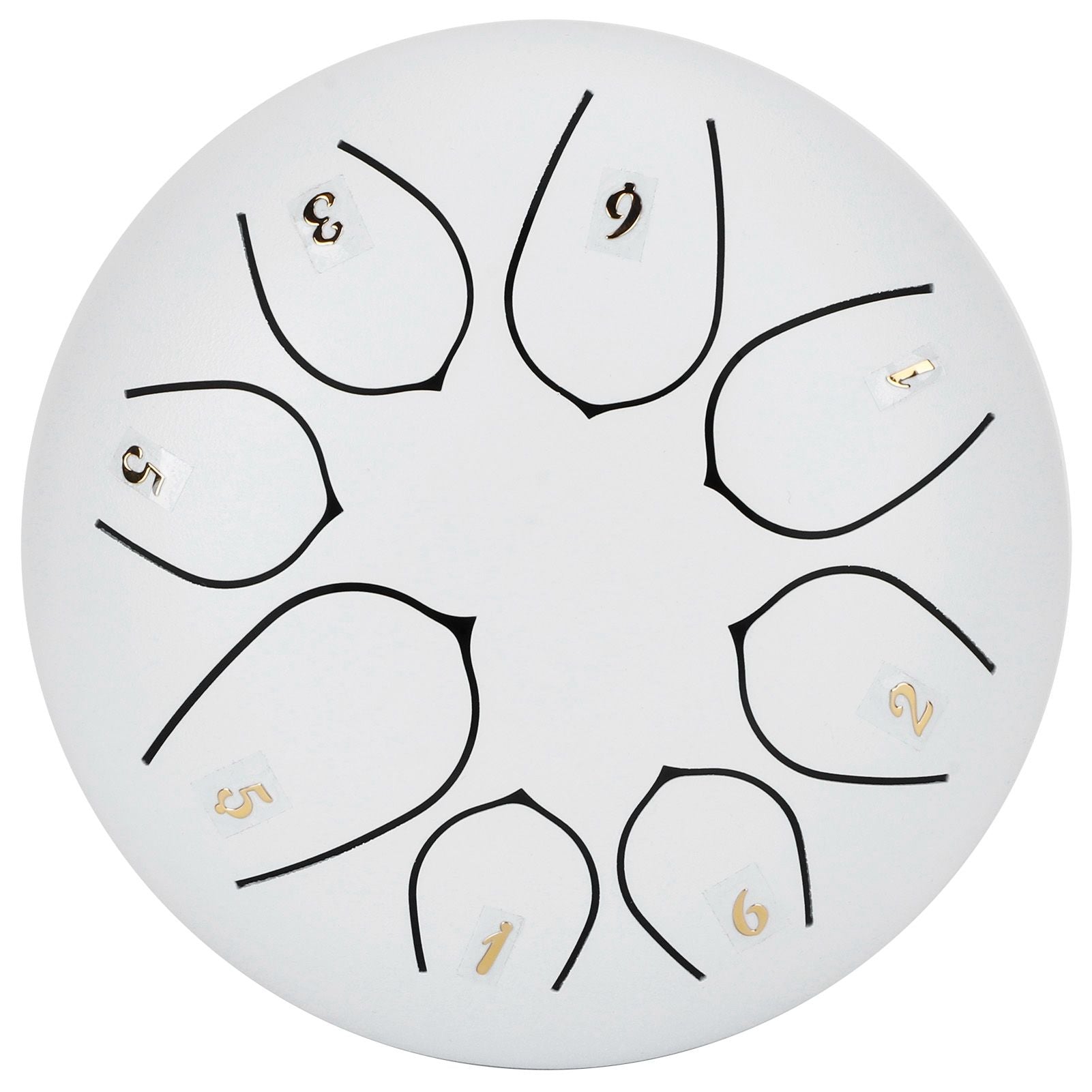 6in Tongue Drum 8‑Tones Ethereal Hand Pan Drums with Drumstick Percussion InstrumentWhite