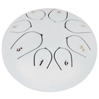 6in Tongue Drum 8‑Tones Ethereal Hand Pan Drums with Drumstick Percussion InstrumentWhite