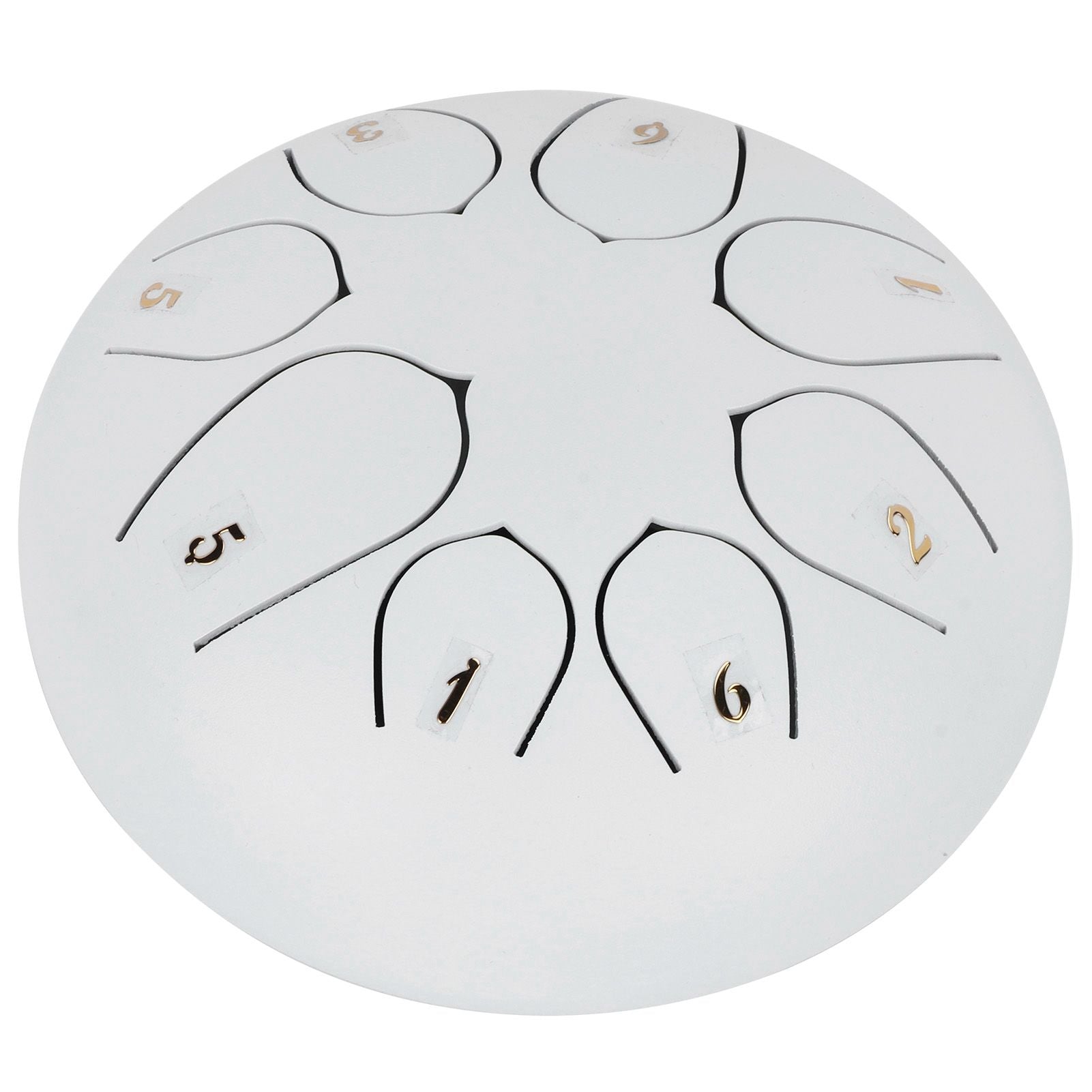 6in Tongue Drum 8‑Tones Ethereal Hand Pan Drums with Drumstick Percussion InstrumentWhite