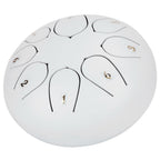 6in Tongue Drum 8‑Tones Ethereal Hand Pan Drums with Drumstick Percussion InstrumentWhite