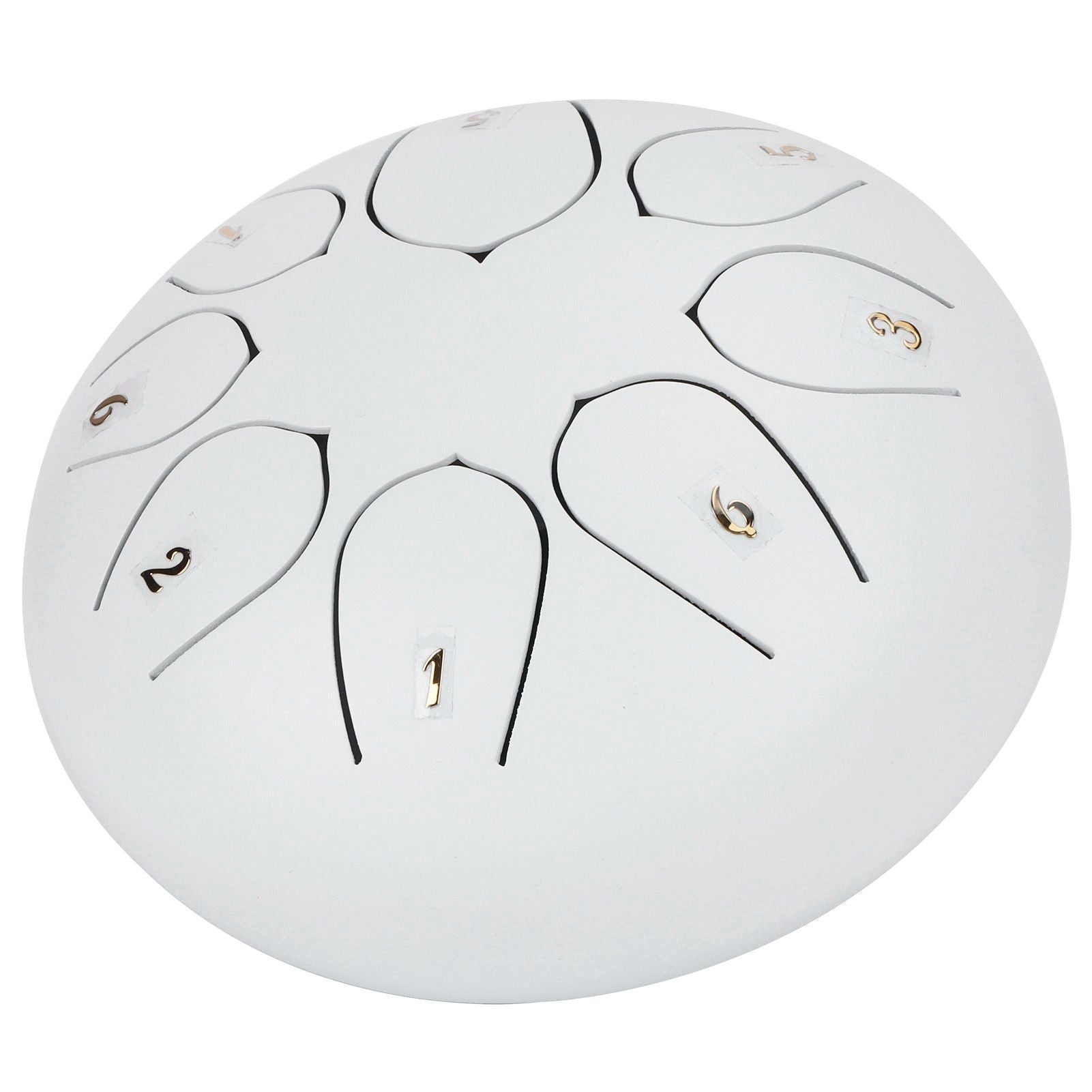 6in Tongue Drum 8‑Tones Ethereal Hand Pan Drums with Drumstick Percussion InstrumentWhite