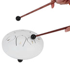 6in Tongue Drum 8‑Tones Ethereal Hand Pan Drums with Drumstick Percussion InstrumentWhite