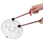 6in Tongue Drum 8‑Tones Ethereal Hand Pan Drums with Drumstick Percussion InstrumentWhite
