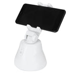 360 Degree Rotating Ballhead Smart Face Object Tracking Phone Camera Bracket Holder for Live StreamingWhite