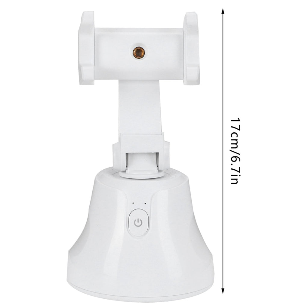 360 Degree Rotating Ballhead Smart Face Object Tracking Phone Camera Bracket Holder for Live StreamingWhite