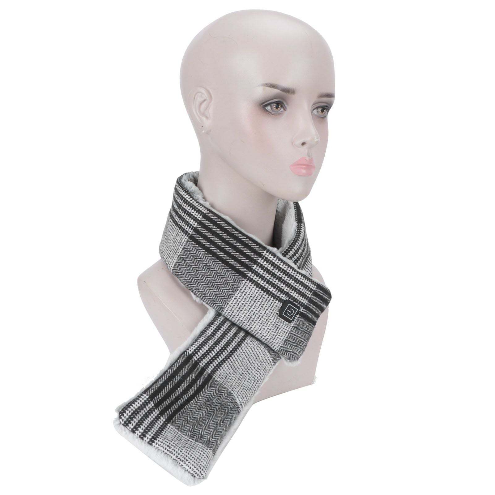 Electric Heated Scarf USB Smart Neckerchief Washable Warm Neck Gaiter for Men WomenBlack Free Size