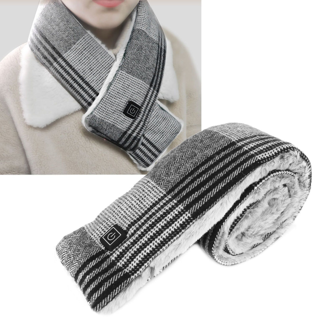 Electric Heated Scarf USB Smart Neckerchief Washable Warm Neck Gaiter for Men WomenBlack Free Size
