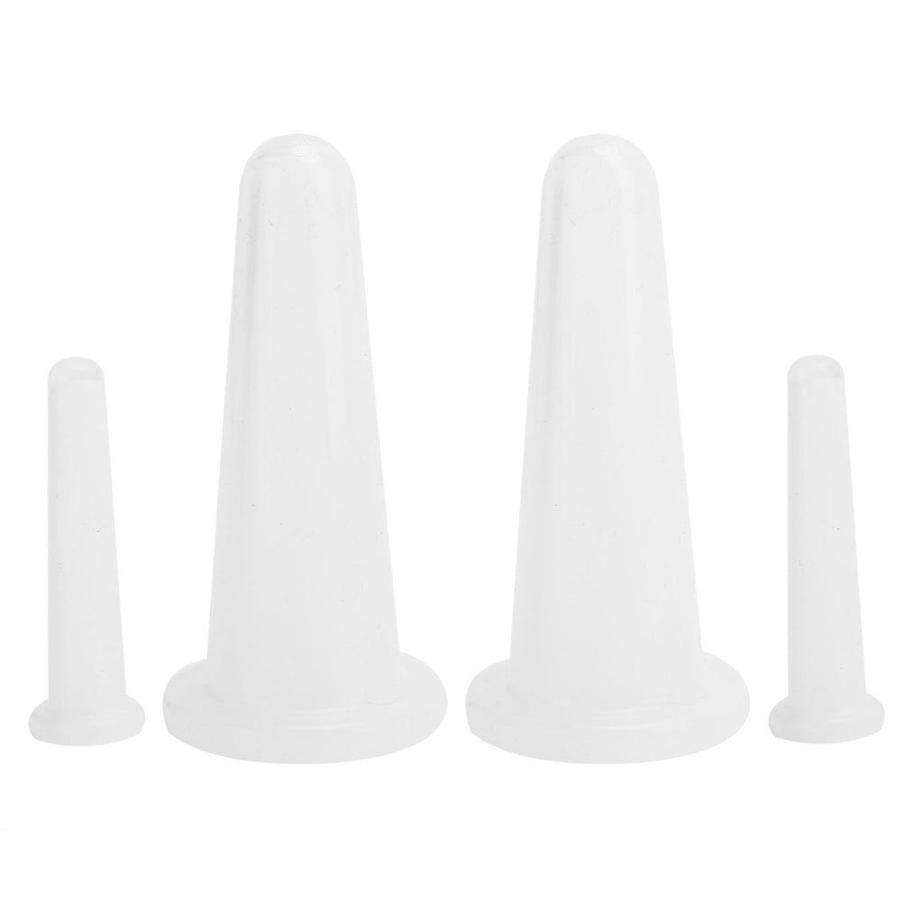 4Pcs Silicone Massage Cup Moisture Absorption Jar Face Cupping Cup Body Health CareWhite 2 Large 2 Small