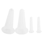 4Pcs Silicone Massage Cup Moisture Absorption Jar Face Cupping Cup Body Health CareWhite 2 Large 2 Small