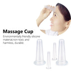 4Pcs Silicone Massage Cup Moisture Absorption Jar Face Cupping Cup Body Health CareWhite 2 Large 2 Small