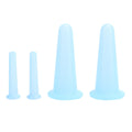 4Pcs Silicone Massage Cup Moisture Absorption Jar Face Cupping Cup Body Health CareBlue 2 Large 2 Small