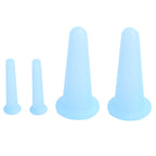 4Pcs Silicone Massage Cup Moisture Absorption Jar Face Cupping Cup Body Health CareBlue 2 Large 2 Small