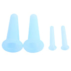 4Pcs Silicone Massage Cup Moisture Absorption Jar Face Cupping Cup Body Health CareBlue 2 Large 2 Small