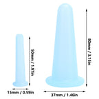 4Pcs Silicone Massage Cup Moisture Absorption Jar Face Cupping Cup Body Health CareBlue 2 Large 2 Small