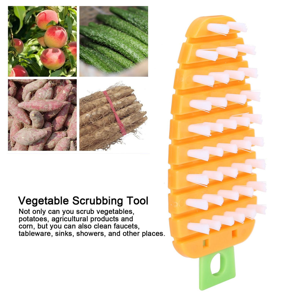 Carrot Shape Vegetable Brush Potato Scrubbing Brush Fruit Cleaner Kitchen ScrubberOrange