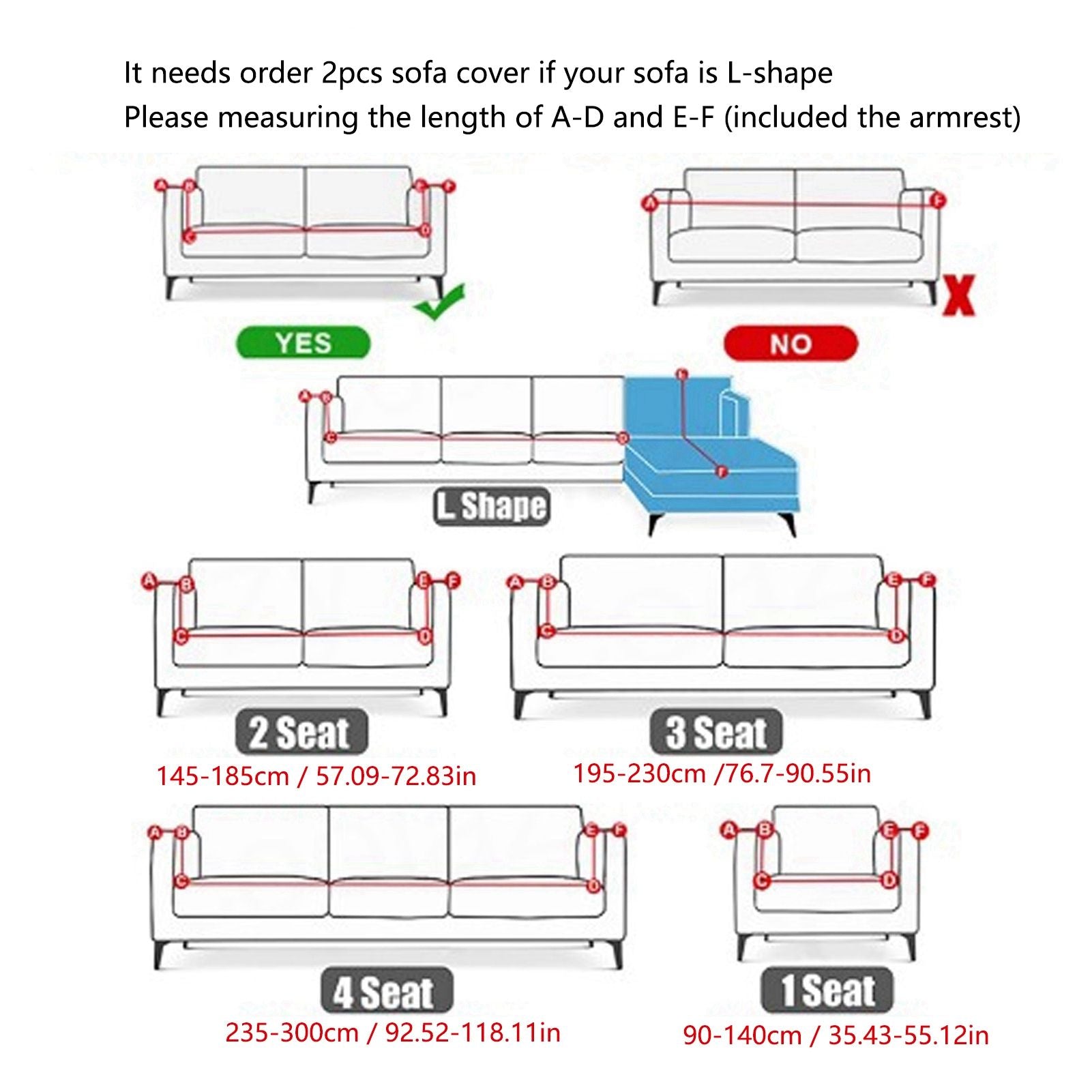 Modern Sofa Cover Elastic Sofa Protector Stretch Slipcover with Fixing Strips Parts2 Seater