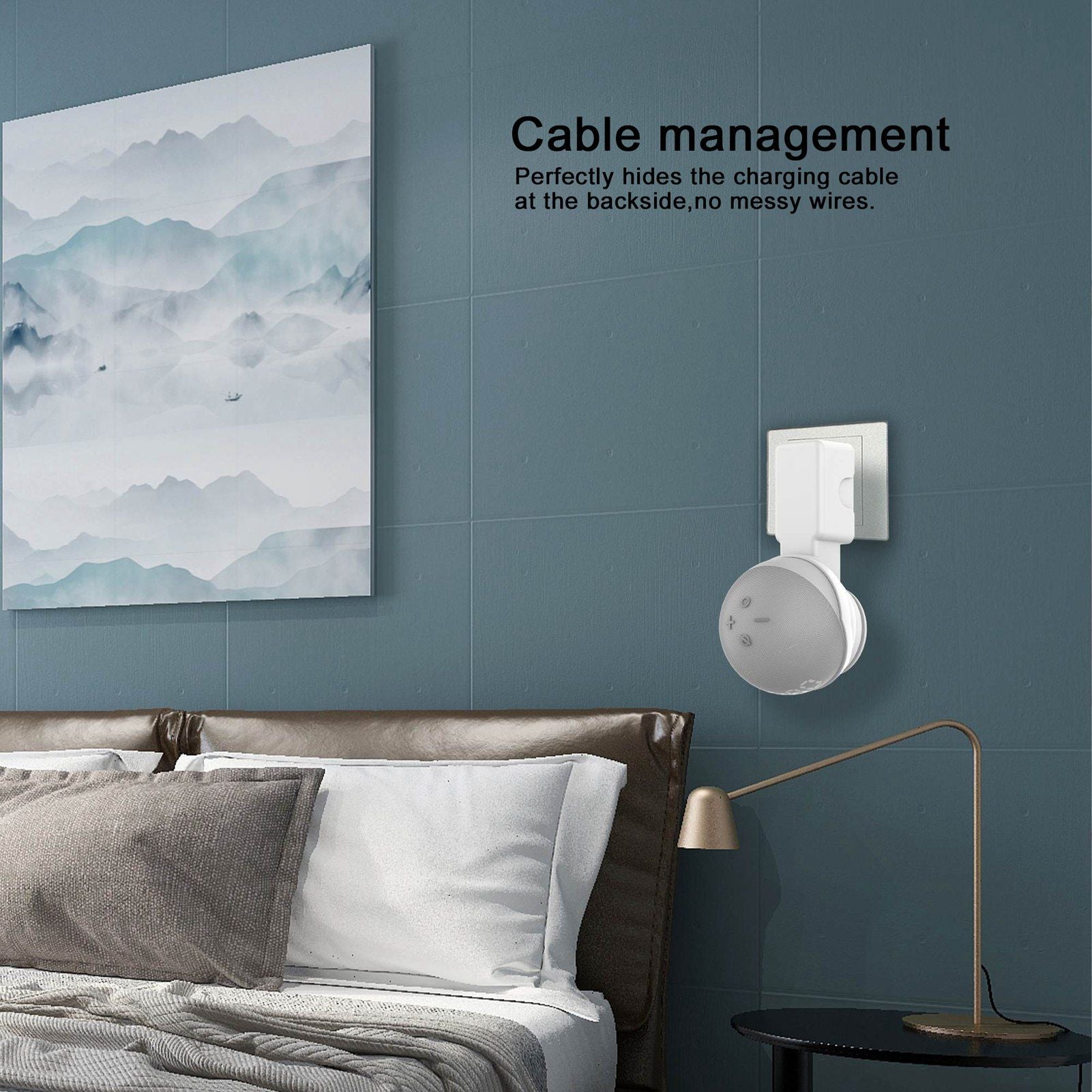 Wall Mounted Hanger Holder Stand Holder Fit for Echo Dot 4 4th Generation Smart SpeakerWhite