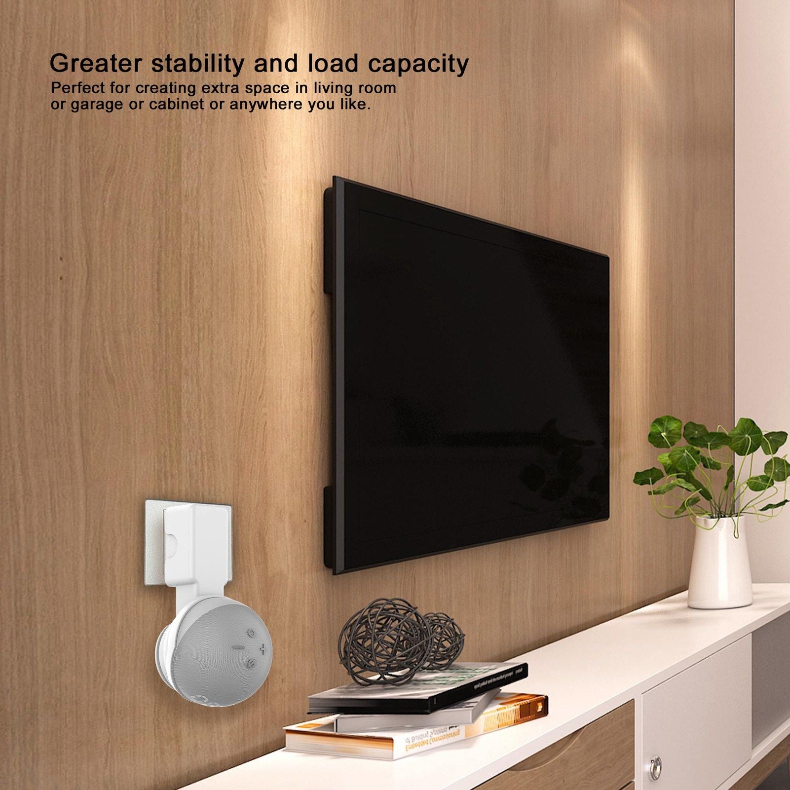 Wall Mounted Hanger Holder Stand Holder Fit for Echo Dot 4 4th Generation Smart SpeakerWhite