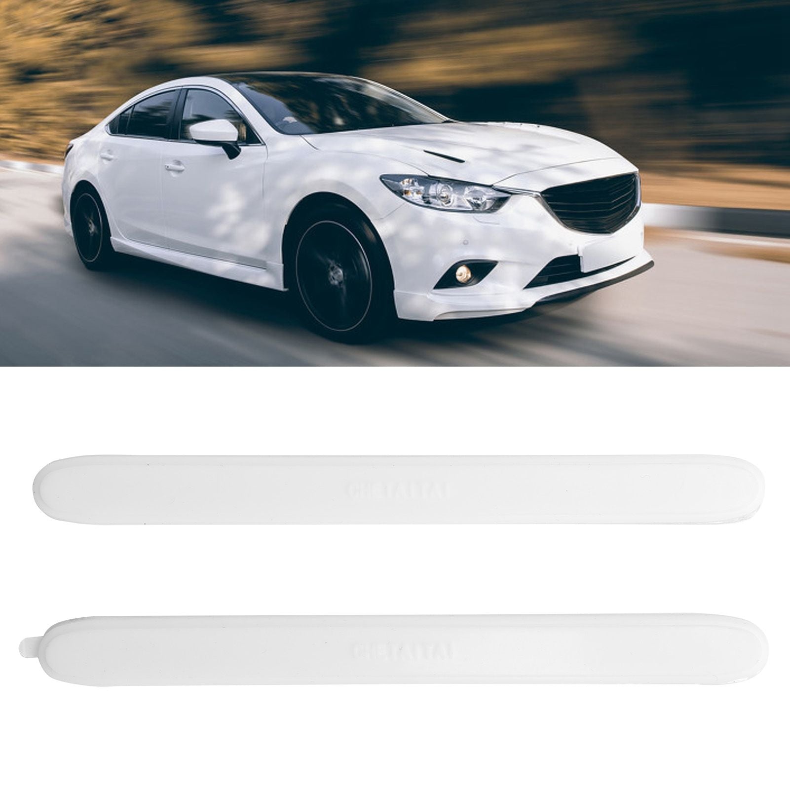 2Pcs Car Door Edge Guard Anti Collision Buffer Trim Cover Protector Accessory White